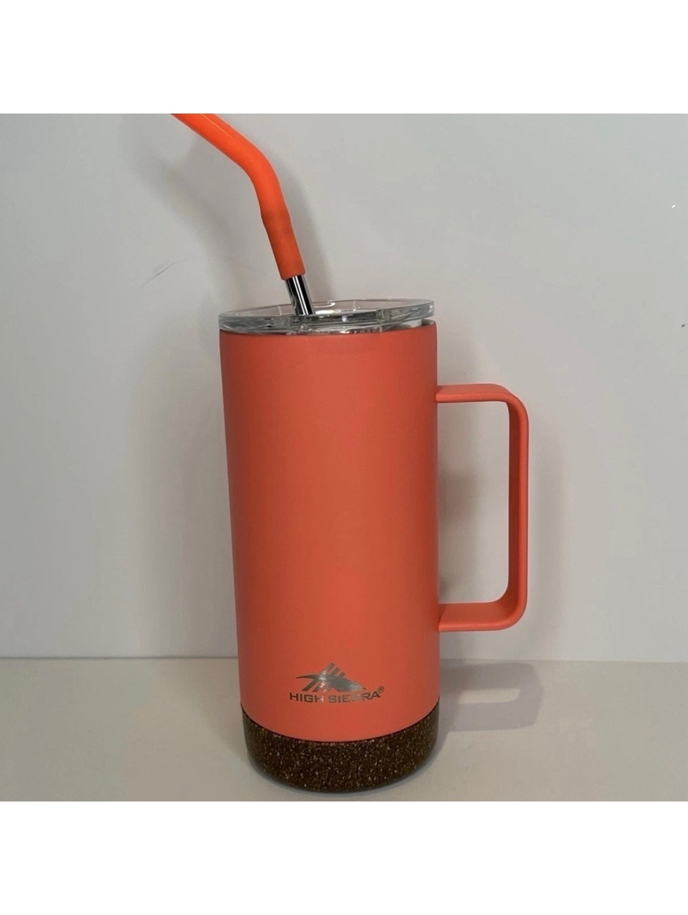 High Sierra Orange Tumbler with Handle and Straw